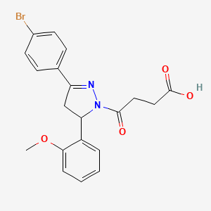 molecular formula C20H19BrN2O4 B2413210 4-(3-(4-溴苯基)-5-(2-甲氧苯基)-4,5-二氢-1H-吡唑-1-基)-4-氧代丁酸 CAS No. 312586-94-0