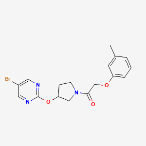 molecular formula C17H18BrN3O3 B2413217 1-{3-[(5-溴嘧啶-2-基)氧代]吡咯烷-1-基}-2-(3-甲基苯氧基)乙酮 CAS No. 2097903-71-2