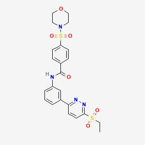 molecular formula C23H24N4O6S2 B2413228 N-(3-(6-(乙基磺酰基)吡啶嗪-3-基)苯基)-4-(吗啉磺酰基)苯甲酰胺 CAS No. 1005307-57-2