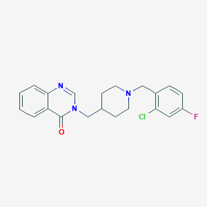 molecular formula C21H21ClFN3O B2413230 3-[[1-[(2-Chloro-4-fluorophenyl)methyl]piperidin-4-yl]methyl]quinazolin-4-one CAS No. 2380189-98-8