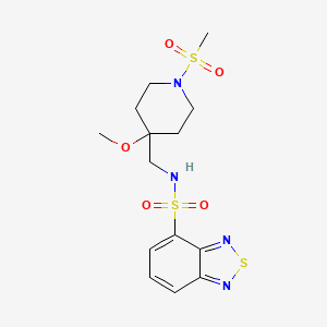 molecular formula C14H20N4O5S3 B2413234 N-[(1-甲磺酰基-4-甲氧基哌啶-4-基)甲基]-2,1,3-苯并噻二唑-4-磺酰胺 CAS No. 2415499-92-0