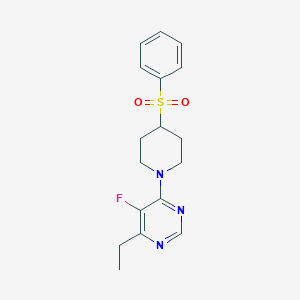 molecular formula C17H20FN3O2S B2413241 4-[4-(Benzenesulfonyl)piperidin-1-yl]-6-ethyl-5-fluoropyrimidine CAS No. 2380140-93-0
