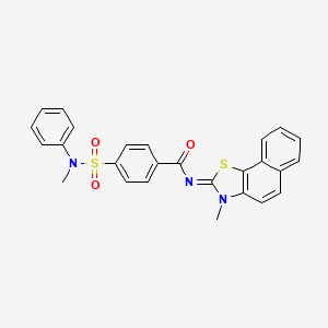 molecular formula C26H21N3O3S2 B2413242 (Z)-4-(N-甲基-N-苯磺酰基)-N-(3-甲基萘并[2,1-d]噻唑-2(3H)-亚甲基)苯甲酰胺 CAS No. 441290-98-8