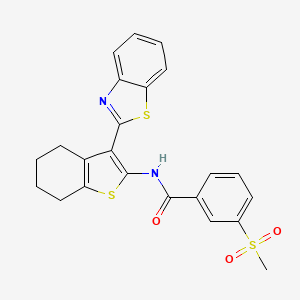 molecular formula C23H20N2O3S3 B2413249 N-(3-(benzo[d]thiazol-2-yl)-4,5,6,7-tetrahydrobenzo[b]thiophen-2-yl)-3-(methylsulfonyl)benzamide CAS No. 896288-97-4