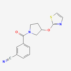 3-(3-(Thiazol-2-yloxy)pyrrolidine-1-carbonyl)benzonitrile