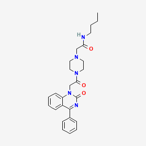 molecular formula C26H31N5O3 B2413261 N-丁基-2-{4-[(2-氧代-4-苯基喹唑啉-1(2H)-基)乙酰]哌嗪-1-基}乙酰胺 CAS No. 1115392-47-6