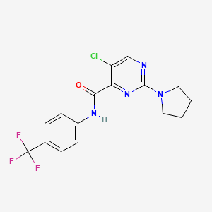 5-chloro-2-(pyrrolidin-1-yl)-N-(4-(trifluoromethyl)phenyl)pyrimidine-4-carboxamide