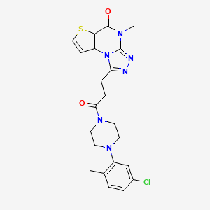 1-(3-(4-(5-chloro-2-methylphenyl)piperazin-1-yl)-3-oxopropyl)-4-methylthieno[2,3-e][1,2,4]triazolo[4,3-a]pyrimidin-5(4H)-one