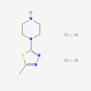 molecular formula C7H14Cl2N4S B2413268 1-(5-Methyl-1,3,4-thiadiazol-2-yl)piperazine dihydrochloride CAS No. 69389-17-9