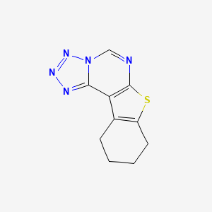 molecular formula C10H9N5S B2413270 8,9,10,11-Tetrahydro[1]benzothieno[3,2-e]tetrazolo[1,5-c]pyrimidine CAS No. 40277-38-1
