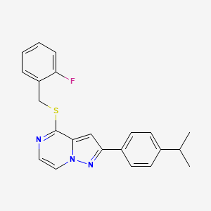 4-[(2-Fluorobenzyl)thio]-2-(4-isopropylphenyl)pyrazolo[1,5-a]pyrazine