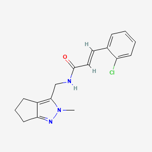 molecular formula C17H18ClN3O B2413276 (E)-3-(2-氯苯基)-N-((2-甲基-2,4,5,6-四氢环戊[c]吡唑-3-基)甲基)丙烯酰胺 CAS No. 2035019-40-8