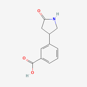 molecular formula C11H11NO3 B2413278 3-(5-Oxopyrrolidin-3-yl)benzoic acid CAS No. 1517604-84-0