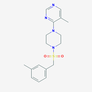molecular formula C17H22N4O2S B2413282 5-Methyl-4-(4-((3-methylbenzyl)sulfonyl)piperazin-1-yl)pyrimidine CAS No. 1428349-40-9
