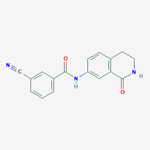 molecular formula C17H13N3O2 B2413286 3-cyano-N-(1-oxo-1,2,3,4-tetrahydroisoquinolin-7-yl)benzamide CAS No. 1351620-30-8