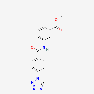 molecular formula C17H15N5O3 B2413289 Ethyl 3-[[4-(tetrazol-1-yl)benzoyl]amino]benzoate CAS No. 519151-31-6