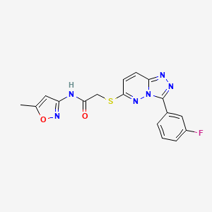 molecular formula C17H13FN6O2S B2413290 2-((3-(3-fluorophenyl)-[1,2,4]triazolo[4,3-b]pyridazin-6-yl)thio)-N-(5-methylisoxazol-3-yl)acetamide CAS No. 852375-07-6