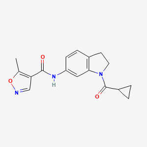 molecular formula C17H17N3O3 B2413293 N-(1-(cyclopropanecarbonyl)indolin-6-yl)-5-methylisoxazole-4-carboxamide CAS No. 1428350-56-4