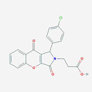 molecular formula C20H14ClNO5 B241330 3-[1-(4-chlorophenyl)-3,9-dioxo-3,9-dihydrochromeno[2,3-c]pyrrol-2(1H)-yl]propanoic acid 