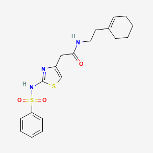 N-(2-(cyclohex-1-en-1-yl)ethyl)-2-(2-(phenylsulfonamido)thiazol-4-yl)acetamide