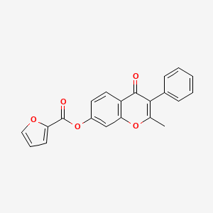 molecular formula C21H14O5 B2413318 2-methyl-4-oxo-3-phenyl-4H-chromen-7-yl furan-2-carboxylate CAS No. 858768-34-0