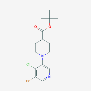 molecular formula C15H20BrClN2O2 B2413319 叔丁基1-(5-溴-4-氯吡啶-3-基)哌啶-4-羧酸酯 CAS No. 2007919-69-7