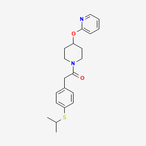 2-(4-(Isopropylthio)phenyl)-1-(4-(pyridin-2-yloxy)piperidin-1-yl)ethanone