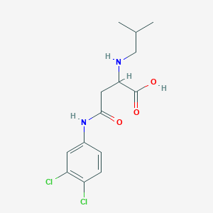 molecular formula C14H18Cl2N2O3 B2413341 4-((3,4-Dichlorophenyl)amino)-2-(isobutylamino)-4-oxobutanoic acid CAS No. 1026765-06-9