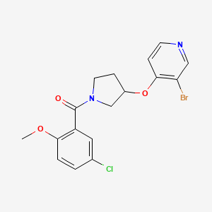 molecular formula C17H16BrClN2O3 B2413342 [3-(3-Bromopyridin-4-yl)oxypyrrolidin-1-yl]-(5-chloro-2-methoxyphenyl)methanone CAS No. 2380169-62-8