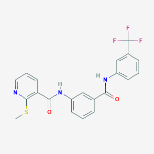 molecular formula C21H16F3N3O2S B2413345 2-methylsulfanyl-N-[3-[[3-(trifluoromethyl)phenyl]carbamoyl]phenyl]pyridine-3-carboxamide CAS No. 802980-90-1