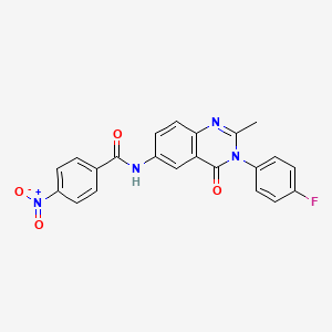 molecular formula C22H15FN4O4 B2413351 N-(3-(4-fluorophenyl)-2-methyl-4-oxo-3,4-dihydroquinazolin-6-yl)-4-nitrobenzamide CAS No. 1170513-27-5