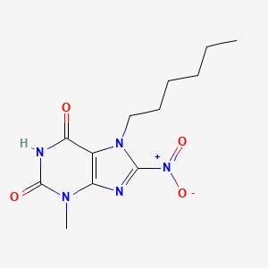 7-Hexyl-3-methyl-8-nitropurine-2,6-dione