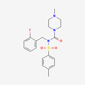molecular formula C20H24FN3O3S B2413358 N-(2-fluorobenzyl)-4-methyl-N-tosylpiperazine-1-carboxamide CAS No. 887197-00-4