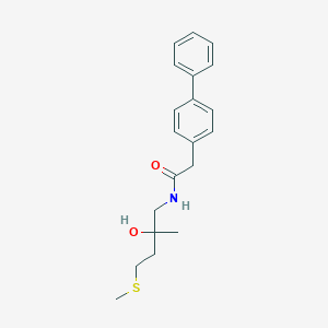 molecular formula C20H25NO2S B2413362 2-([1,1'-联苯]-4-基)-N-(2-羟基-2-甲基-4-(甲硫基)丁基)乙酰胺 CAS No. 1421531-63-6