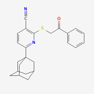 molecular formula C24H24N2OS B2413365 6-(1-金刚烷基)-2-苯甲酰硫代吡啶-3-腈 CAS No. 105648-32-6