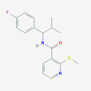 molecular formula C17H19FN2OS B2413366 N-[1-(4-fluorophenyl)-2-methylpropyl]-2-(methylsulfanyl)pyridine-3-carboxamide CAS No. 1090700-41-6