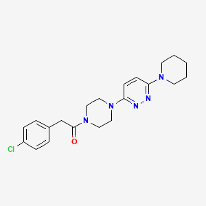 molecular formula C21H26ClN5O B2413367 2-(4-氯苯基)-1-[4-(6-哌啶-1-基嘧啶-3-基)哌嗪-1-基]乙酮 CAS No. 898406-33-2