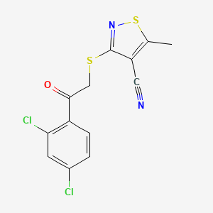 3-{[2-(2,4-Dichlorophenyl)-2-oxoethyl]sulfanyl}-5-methyl-4-isothiazolecarbonitrile