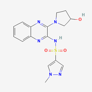 N-(3-(3-hydroxypyrrolidin-1-yl)quinoxalin-2-yl)-1-methyl-1H-pyrazole-4-sulfonamide