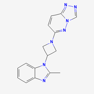 molecular formula C16H15N7 B2413376 6-[3-(2-Methylbenzimidazol-1-yl)azetidin-1-yl]-[1,2,4]triazolo[4,3-b]pyridazine CAS No. 2380192-48-1