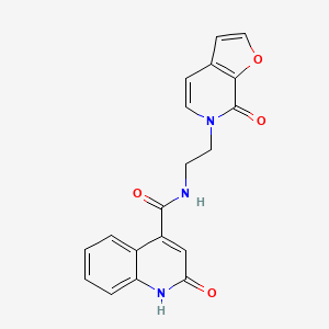 molecular formula C19H15N3O4 B2413378 2-hydroxy-N-(2-(7-oxofuro[2,3-c]pyridin-6(7H)-yl)ethyl)quinoline-4-carboxamide CAS No. 2034323-69-6