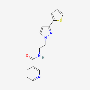 molecular formula C15H14N4OS B2413381 N-(2-(3-(噻吩-2-基)-1H-吡唑-1-基)乙基)烟酰胺 CAS No. 1797822-55-9