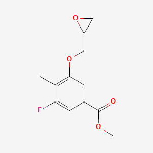 molecular formula C12H13FO4 B2413383 Methyl 3-fluoro-4-methyl-5-(oxiran-2-ylmethoxy)benzoate CAS No. 2411218-85-2