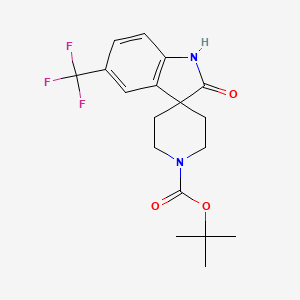molecular formula C18H21F3N2O3 B2413385 tert-Butyl 2-oxo-5-(trifluoromethyl)spiro[indoline-3,4'-piperidine]-1'-carboxylate CAS No. 2197054-17-2