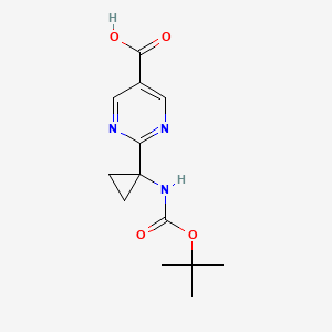 2-(1-{[(Tert-butoxy)carbonyl]amino}cyclopropyl)pyrimidine-5-carboxylic acid
