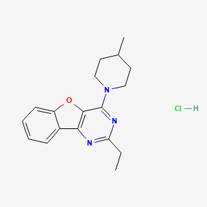 molecular formula C18H22ClN3O B2413392 2-乙基-4-(4-甲基哌啶-1-基)苯并呋喃[3,2-d]嘧啶盐酸盐 CAS No. 1052520-42-9