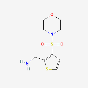 molecular formula C9H14N2O3S2 B2413394 [3-(Morpholin-4-ylsulfonyl)thien-2-yl]methylamine CAS No. 944894-80-8