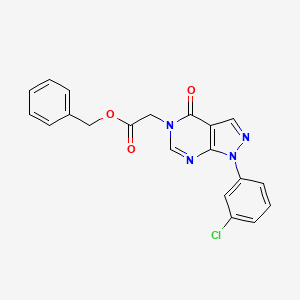 molecular formula C20H15ClN4O3 B2413397 2-[1-(3-氯苯基)-4-氧代吡唑并[3,4-d]嘧啶-5-基]乙酸苄酯 CAS No. 895018-90-3
