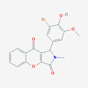 molecular formula C19H14BrNO5 B241340 1-(3-Bromo-4-hydroxy-5-methoxyphenyl)-2-methyl-1,2-dihydrochromeno[2,3-c]pyrrole-3,9-dione 