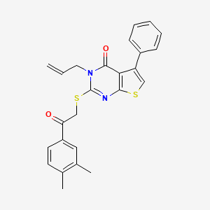 2-[2-(3,4-Dimethylphenyl)-2-oxoethyl]sulfanyl-5-phenyl-3-prop-2-enylthieno[2,3-d]pyrimidin-4-one